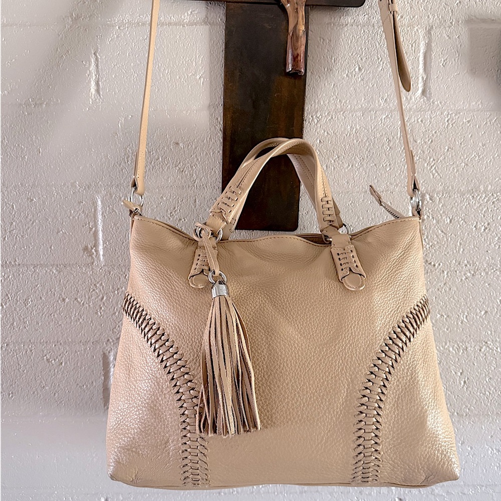 Ralph Lauren Boho Light Tan Leather Tote Bag